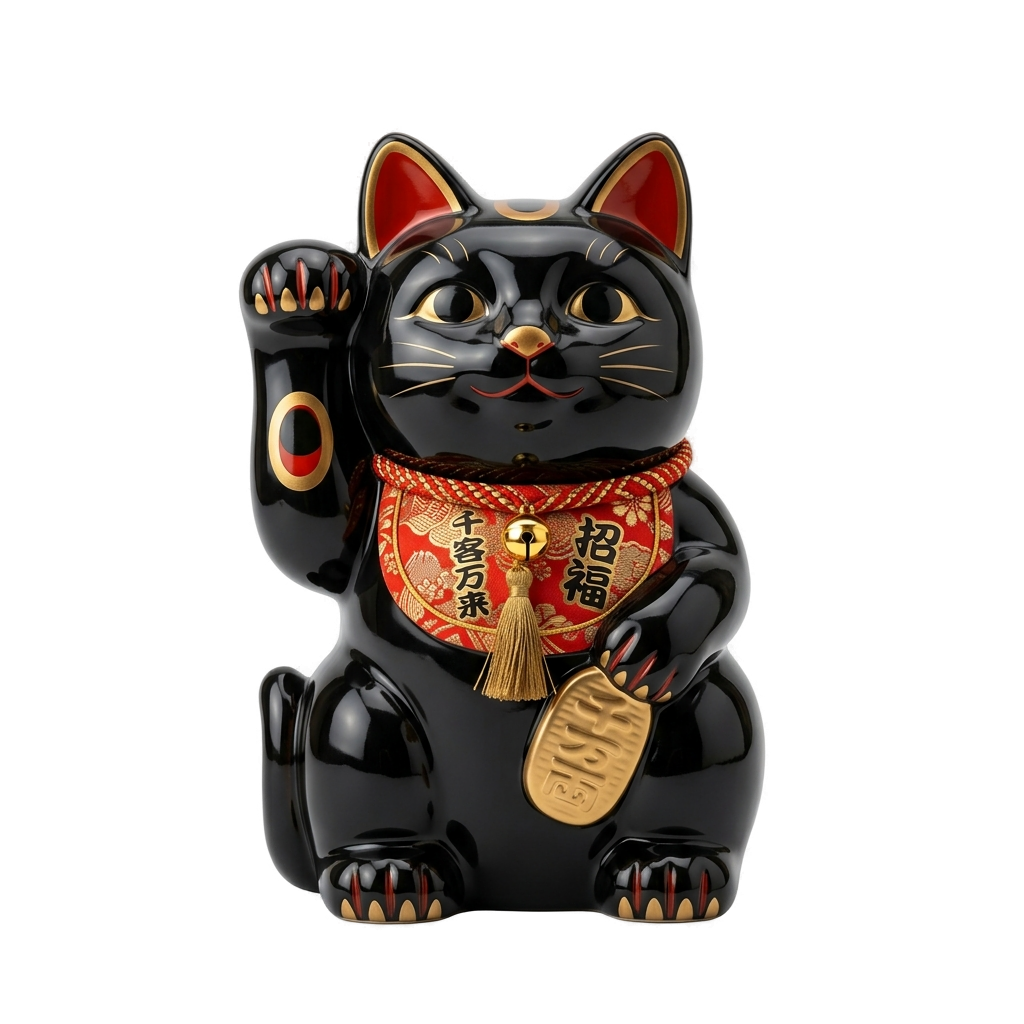 極上 maneki neko 3 (背景透過4K) - カテゴリ: 和の伝統素材 (Japanese Traditional Material Cultured Illustration) - 高品質透過PNG画像素材 | Free Transparent PNG 極上 maneki neko 3 (背景透過4K)